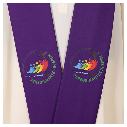 Estola impresión logotipo Jubileo 2025 4 colores tejido Vatican 8