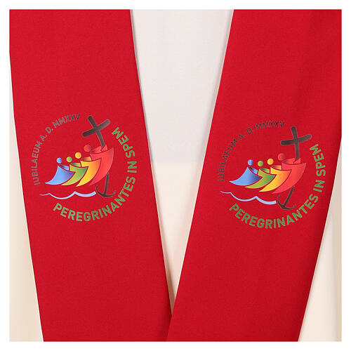 Stole with Jubilee 2025 logo print in 4 colors Vatican fabric 4
