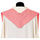 Pink stole with Jubilee 2025 logo printed in Vatican fabric with gold fringe s3