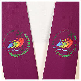 Stole with printed logo of Jubilee 2025 on Vatican Tyrian purple fabric