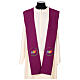 Stole with printed logo of Jubilee 2025 on Vatican Tyrian purple fabric s1