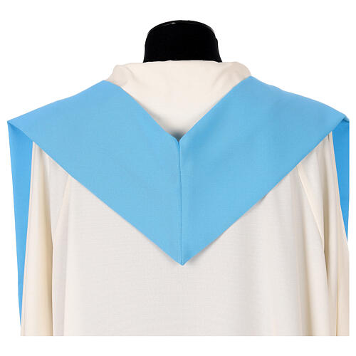 Himmelblaue Jubiläumsstola 2025 mit Logo-Druck auf Vatikanstoff 3