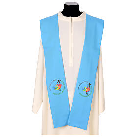 Marian stole with printed logo of Jubilee 2025, 4 colours, Vatican fabric