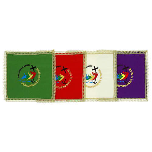Palla copricalice Giubileo 2025 tessuto Vatican ricamo oro 20x20 cm 1