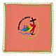 Palia para cáliz Jubileo 2025 rosa bordado oro 20x20 cm tejido Vatican s1