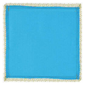 Pall of Jubilee 2025, Vatican light blue fabric with golden embroidery, 8x8 in