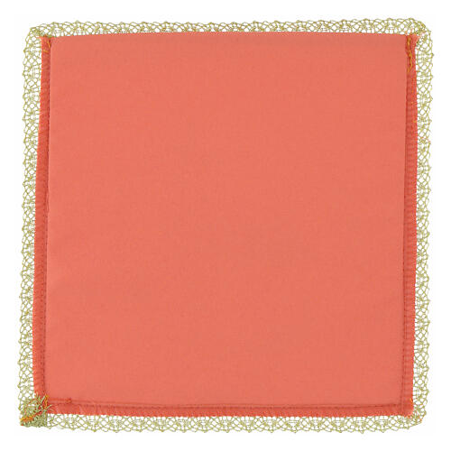 Rosa Kelch Palla Jubiläum 2025 gedrucktes Logo Vatikanstoff 20x20 cm 2