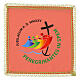 Palka na kielich, Jubileusz 2025, różowa, nadrukowane logo, tkanina Vatican, 20x20 cm s1