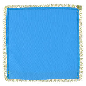 Light blue chalice veil, Jubilee 2025, Vatican fabric with printed logo