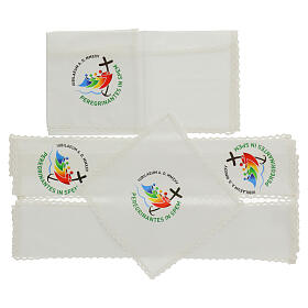 Jubilee 2025 altar linens, white cotton, printed logo