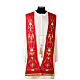 Red pure wool stole with gold embroidery s1