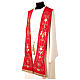 Red pure wool stole with gold embroidery s3