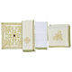 Embroidered altar set with ivory-coloured stones and arabesques s2