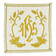Ivory-coloured altar set with embroidered IHS s1