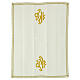 Conjunto de altar bordado IHS cor de marfim s4