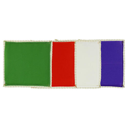 Rigid chalice pall with embroidered stones, cotton blend 6