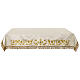 Tovaglia avorio altare ricamo oro con applicazione gioiello 165x100 cm s1