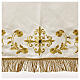 Tovaglia avorio altare ricamo oro con applicazione gioiello 165x100 cm s2