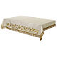Tovaglia avorio altare ricamo oro con applicazione gioiello 165x100 cm s4