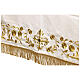 Tovaglia avorio altare ricamo oro con applicazione gioiello 165x100 cm s5