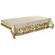 Tovaglia avorio altare ricamo oro con applicazione gioiello 165x100 cm s6