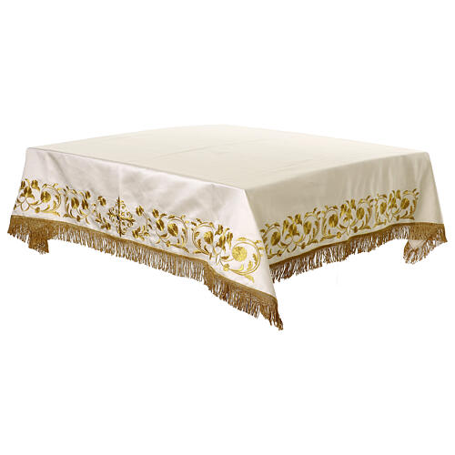 Embroidered Ivory Altar Cloth 4 Sides, 100x160 cm 3