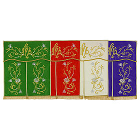 Conopeum – Tabernakelumhang, Christusmonogramm JHS mit gold- und silberfarbener Stickerei, 50 × 40 cm