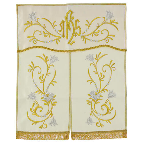 Conopeum – Tabernakelumhang, Christusmonogramm JHS mit gold- und silberfarbener Stickerei, 50 × 40 cm 4