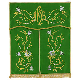 Tabernacle canopy with IHS symbols, gold embroidery, 20x16 in