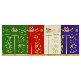 Conopeum – Tabernakelumhang, Agnus-Dei-Motiv mit gold- und silberfarbener Stickerei, 50 × 40,3 cm