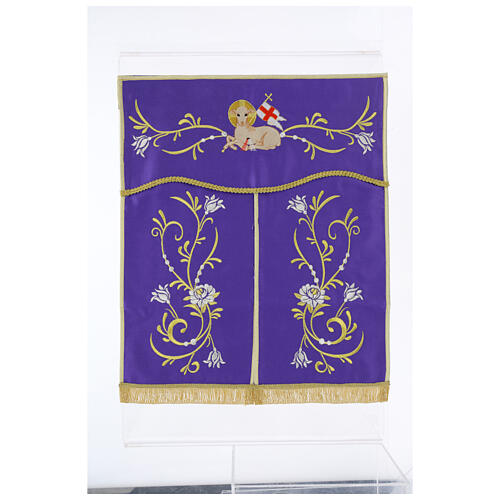Conopeum – Tabernakelumhang, Agnus-Dei-Motiv mit gold- und silberfarbener Stickerei, 50 × 40,3 cm 5