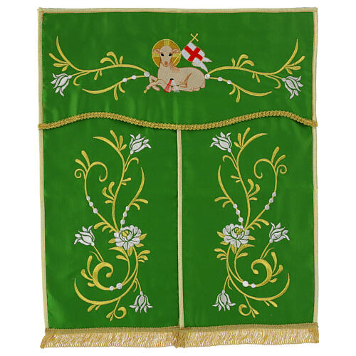 Tabernacle veil with lamb embroidery, 50x40 cm 2