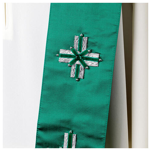 Silk stole with trim and velvet ribbon by Vebi Confezioni 3