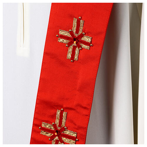 Silk stole with trim and velvet ribbon by Vebi Confezioni 5