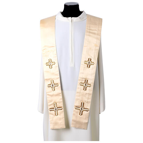 Silk stole with trim and velvet ribbon by Vebi Confezioni 6