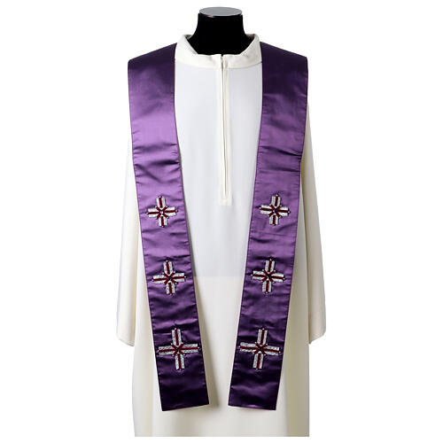 Silk stole with trim and velvet ribbon by Vebi Confezioni 8