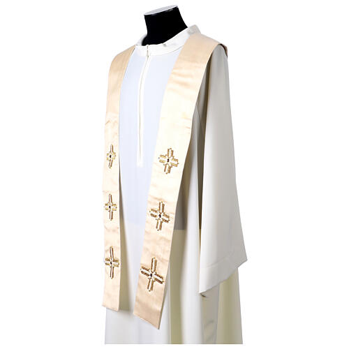 Silk stole with trim and velvet ribbon by Vebi Confezioni 12