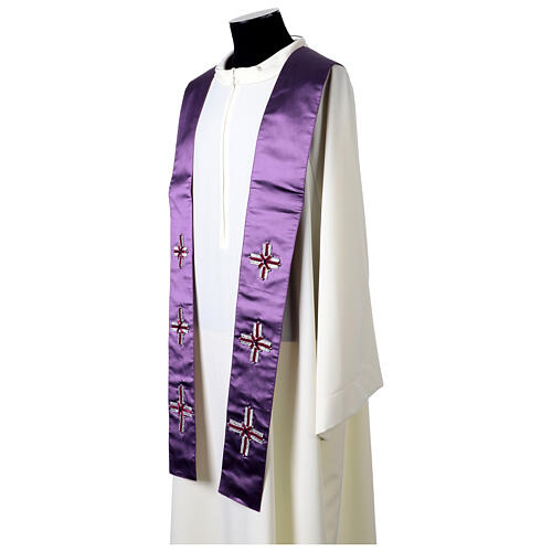 Silk stole with trim and velvet ribbon by Vebi Confezioni 13