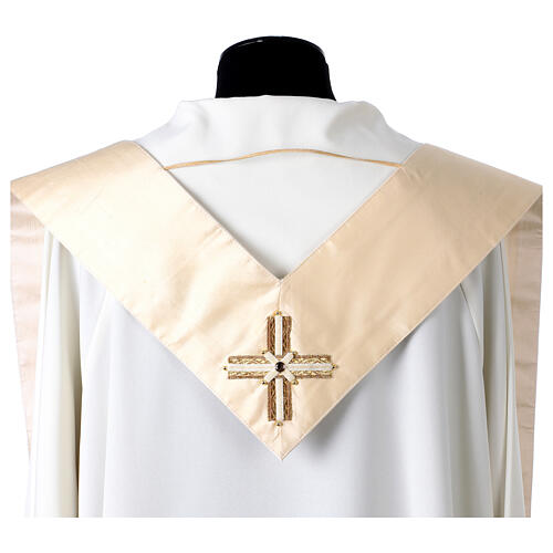 Silk stole with trim and velvet ribbon by Vebi Confezioni 16