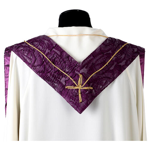 Embossed silk stole with crosses by Vebi Confezioni 21