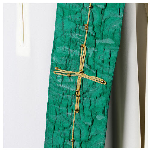 Vebi Confezioni embossed silk stole with crosses 3