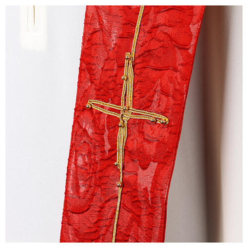 Vebi Confezioni embossed silk stole with crosses 5