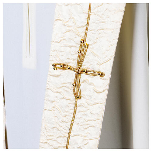 Vebi Confezioni embossed silk stole with crosses 7