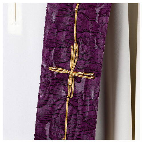 Vebi Confezioni embossed silk stole with crosses 9