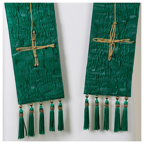 Vebi Confezioni embossed silk stole with crosses 11