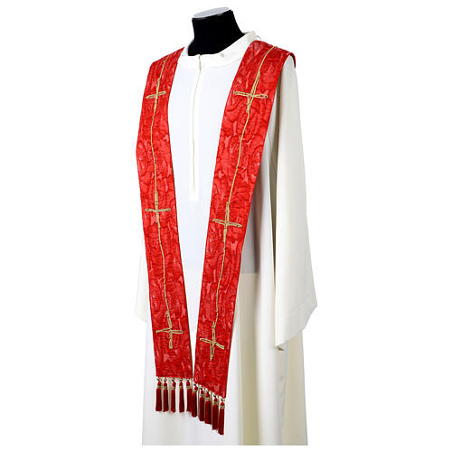 Vebi Confezioni embossed silk stole with crosses 12