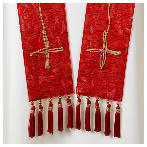 Vebi Confezioni embossed silk stole with crosses 13