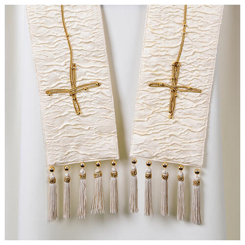 Vebi Confezioni embossed silk stole with crosses 15