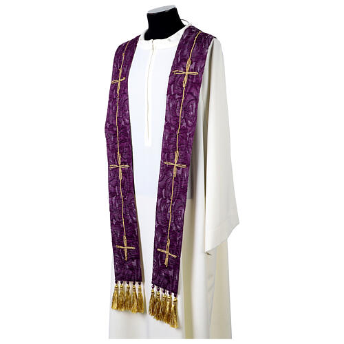 Vebi Confezioni embossed silk stole with crosses 16