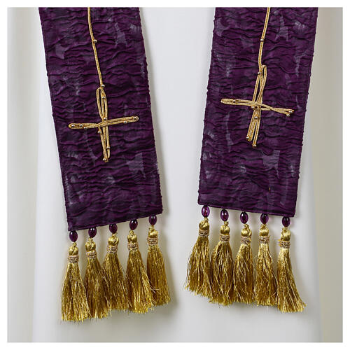 Vebi Confezioni embossed silk stole with crosses 17